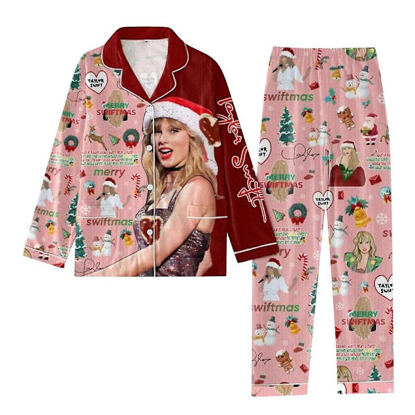 Taylor Swift The Eras Tour Joulupyjamat Naisille - 1989 Paidat Ja Housut Pyjamat Pjs Sarjat Napit Alas Loungewear style 3 XL