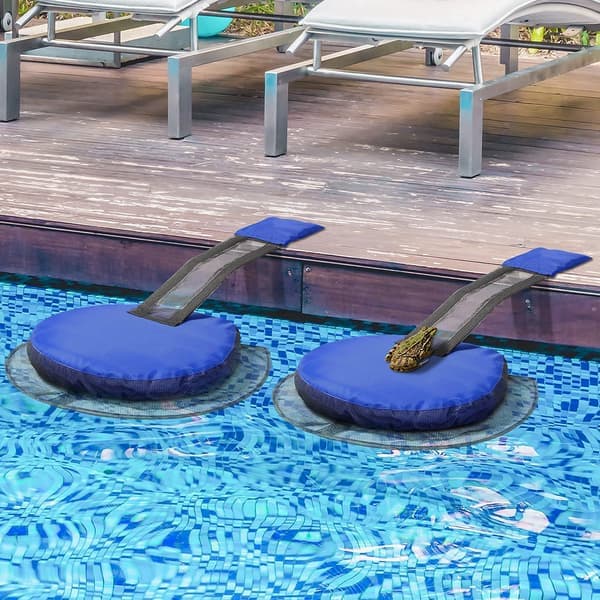 Set med 2 uppblåsbara räddningsramper för husdjur - Pooltillbehör - Blå