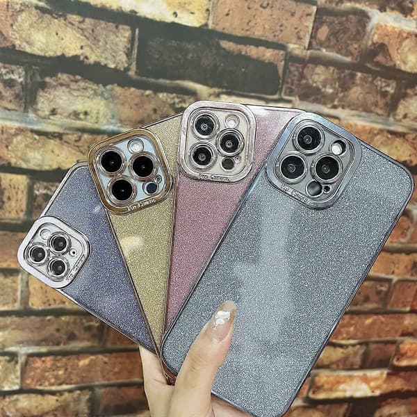 iPhone 12 Pro Glitter Luksus Deksel - Søtt Fleksibelt Plating Deksel, Kamerabeskyttelse, Støtsikkert, Motedesign for Kvinner og Menn Purple standard
