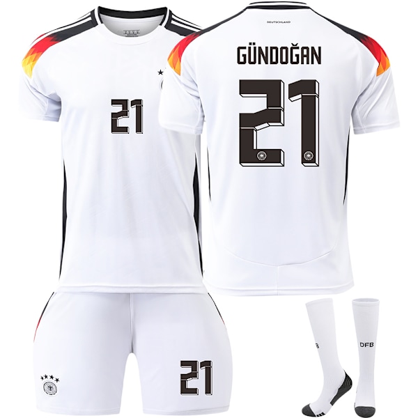 Euro 2425 Tyskland hjemme nr. 21 Gundogan fodboldtrøjesæt No. 21 Gundogan 28