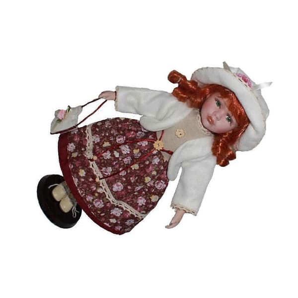 Viktoriansk porslinsdocka 40 cm - Flickfigurkollektion med displayställ
