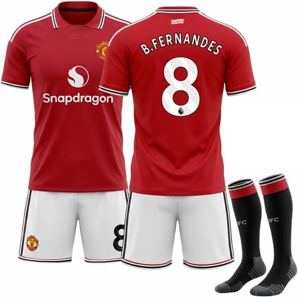 26-27 Manchester United Hemmabarnfotbollströja Kit Nr.8 B. Fernandes 22 22