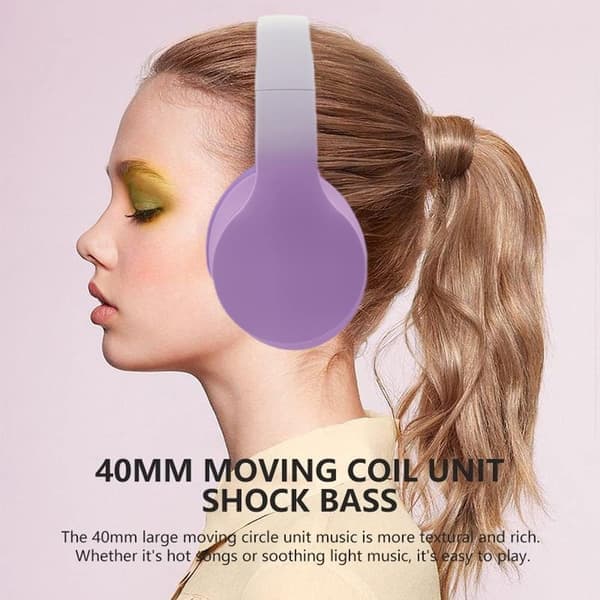 Bluetooth Over-Ear Hörlurar, Trådlösa Bluetooth Hörlurar för Barn med Mikrofon, Vikbart Trådlöst/Trådbundet Stereo Headset, Barn för