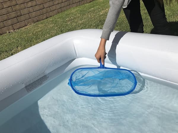 Poolnet til blade, blåt poolrensningsnet, poolskummerhåv finmasket, poolhåv - rengøringsværktøj til pool, poolnet til blade SZ2