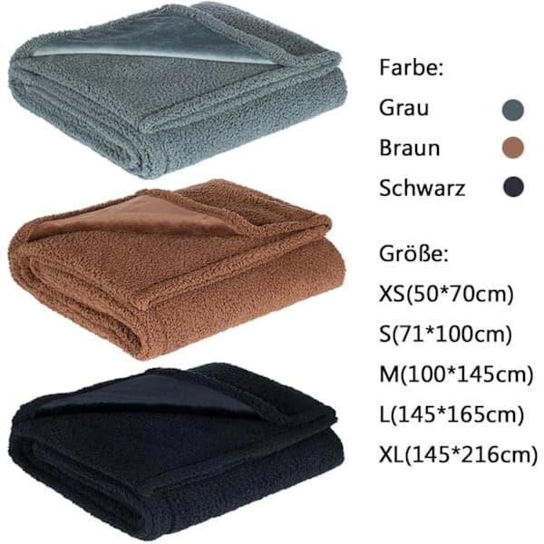 Vattentät Husdjursfilt XS 50x70cm, Läcksäker Mysfilt för Hundar Katter Soffa Säng Rosa Svart