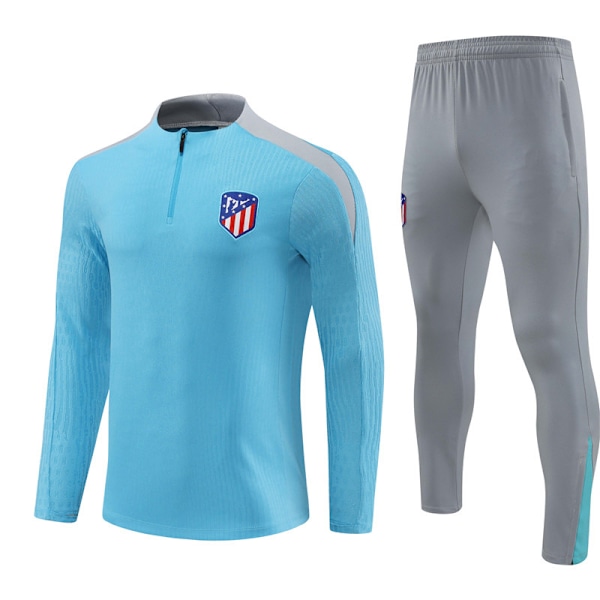 2425 nya Nederländerna, Tyskland och andra vuxna och barns fotbollsträningskläder långärmad set Atletico / light blue 12