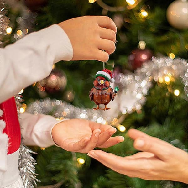 Julekalender - Kyllinge Ankomst Nedtælling Blind Box, Mini Akryl Kyllinge Baby Vedhæng Gave Sæt E