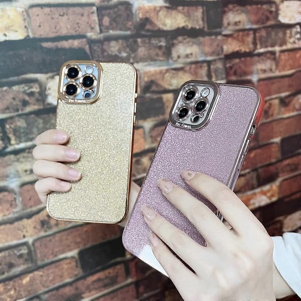 iPhone 12 Pro Glitter Lyx Skal - Sött Flexibelt Pläteringsskydd, Kameraskydd, Stötsäkert, Modedesign för Kvinnor & Män Gold standard