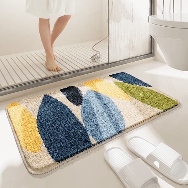 Tongcheng - 50*80cm skridsikkert badeværelsestæppe, mikrofiber fluffy brusemåtte, vandabsorberende, maskinvaskbar
