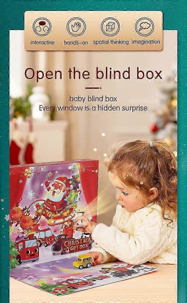 Julkalender 2025 - 24 dagars nedräkning Dra tillbaka bilar Leksak Blind Box Present