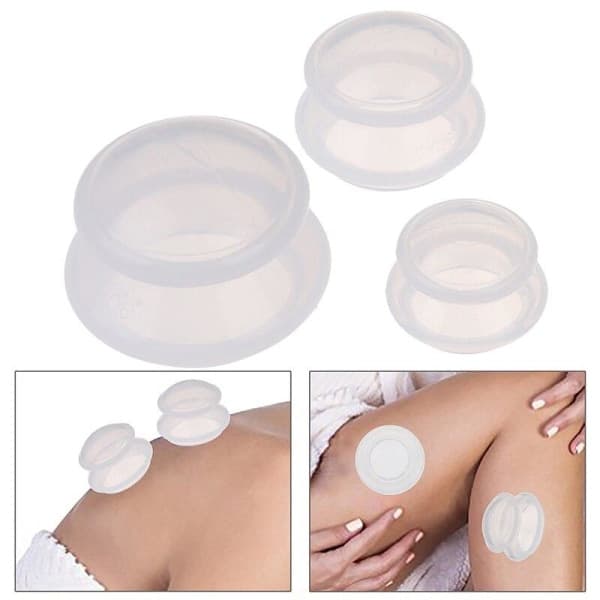 Cupping Therapy Sæt til Fuld Kropsmassage – 4 stk. Silikonekopper, Størrelser XS–L, Hvid