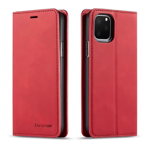 FORWENW iPhone 11 Pro Max 6,5 tommer Fantasy Series Silkeagtig Læder Wallet Case 2019 Model Multicolor Red