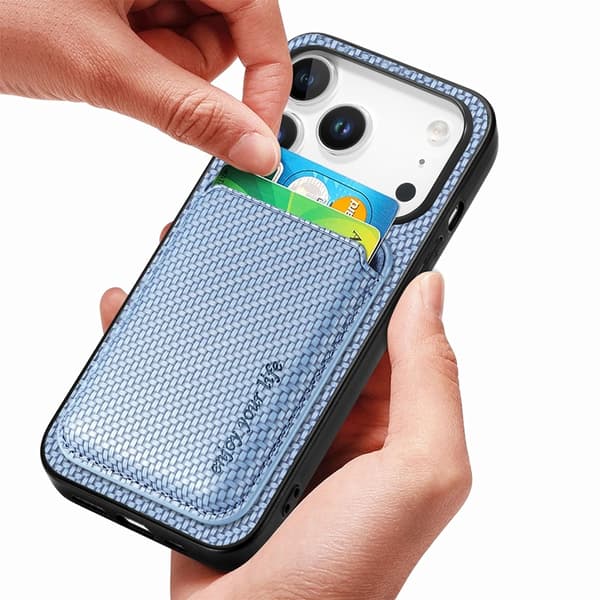 Mobilskal till iPhone 17 Pro Detachable Korthållare - Blå Blå