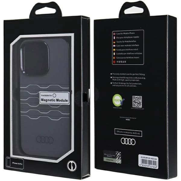 Audi iPhone 14 Pro -puhelinkotelo Magsafe IML - Musta Black