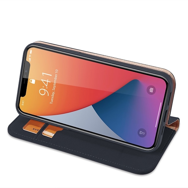 DUX DUCIS Äkta Läder Plånboksfodral iPhone 12 Pro Max - Blå Blå