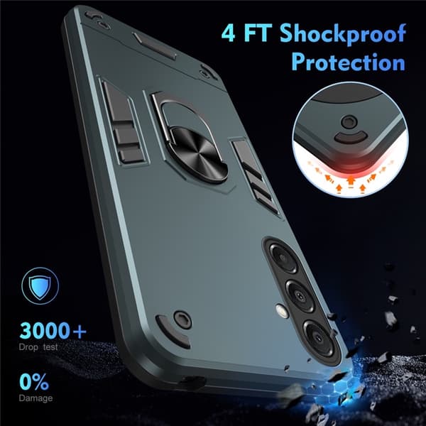 Mobilskal till Galaxy A17 Med Ring Kickstand Drop Defend - Grön Grön