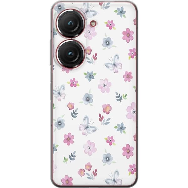 Mobilcover til Asus Zenfone 9 med Blomster og sommerfugle