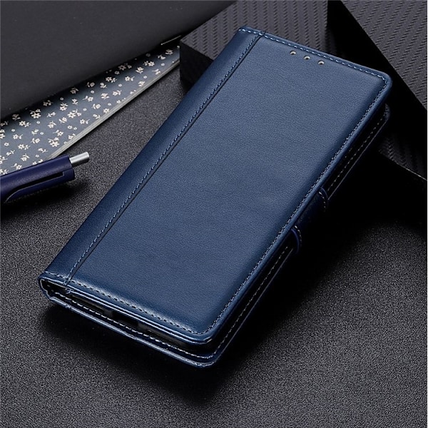 KHAZNEH Galaxy S23 Plus Plånboksfodral Stand Flip PU Läder - Blå