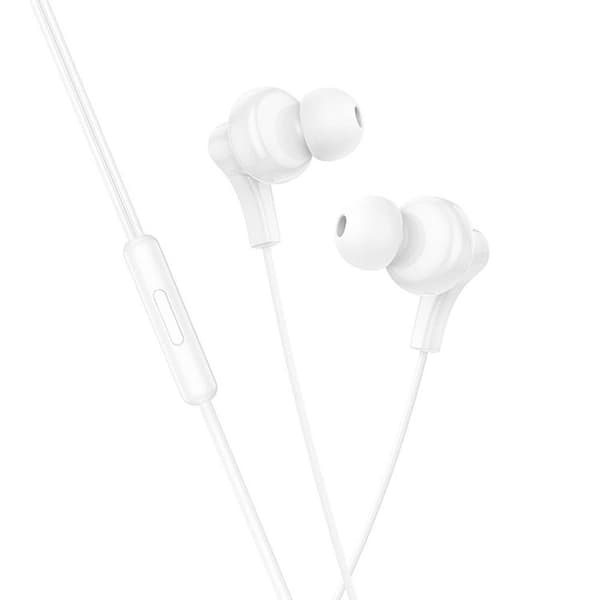 HOCO Trådbundna Hörlurar USB-C Kabel 1.2m Mikrofon M114 Vit
