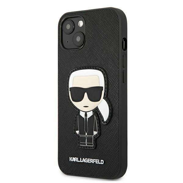 Karl Lagerfeld Saffiano Iconic Karl`s Patch Cover iPhone 13 mini Black