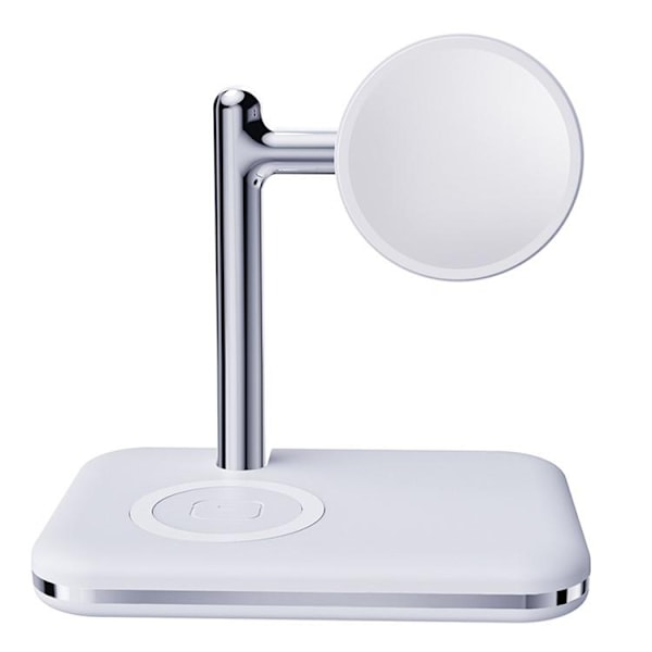 2-in-1 Trådlös Laddare För Samsung Galaxy Buds/Klocka V8S - Vit