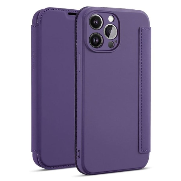 iPhone 14 Pro -lompakkokotelo nestemäistä silikonia - tumman violetti