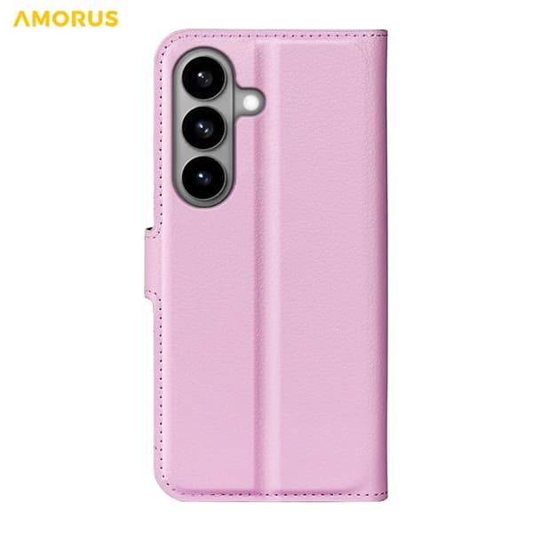 Amorus Plånboksfodral för Samsung Galaxy S26 Plus Konstläder Stativ - Rosa