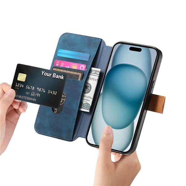 Plånboksfodral För iPhone 17 Armband Kickstand - Blå Blå