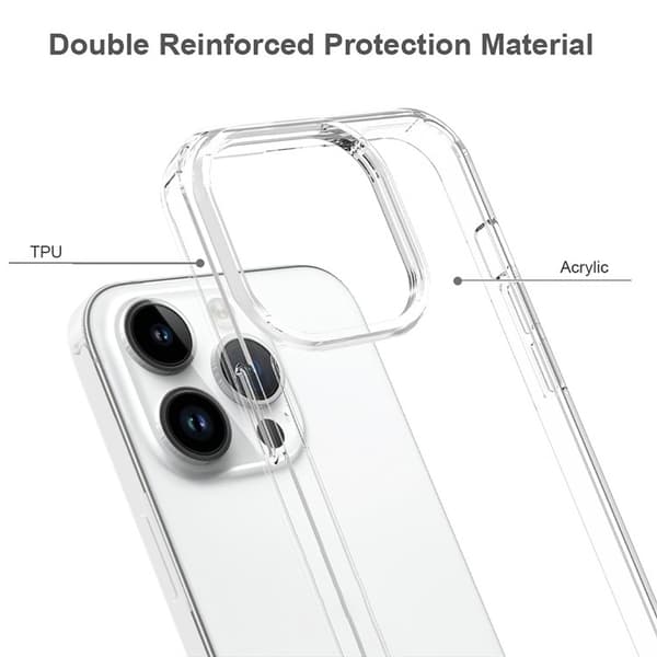 BOOM iPhone 15 Pro Mobilskal Akryl TPU - Clear Transparent