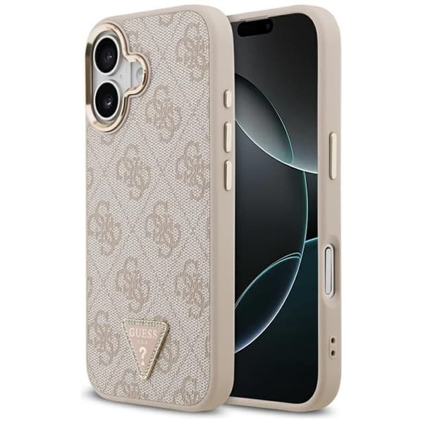 Guess Mobilskal till iPhone 17 MagSafe 4G Triangle Logo - Rosa Guld Rosa