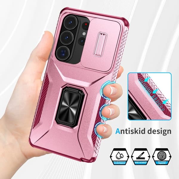Mobilskal för Samsung Galaxy S26 Ultra Kickstand TPU + PC - Rosa