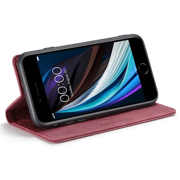 AUTSPACE A01 iPhone 6/7/8/SE (2020) Plånboksfodral Konstläder - Röd