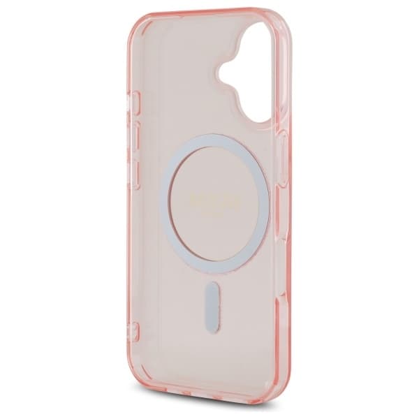 Guess Mobilskal till iPhone 16 MagSafe IML Glitter Circle - Rosa Rosa