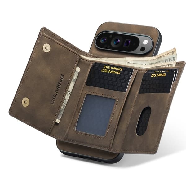 DG.MING M1 Series Mobilskal till Google Pixel 9 Pro XL Kickstand Brun