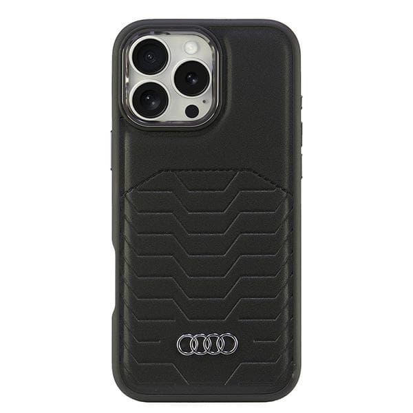 Audi telefontaske til iPhone 16 Pro Max MagSafe Syntetisk Læder - Sort Black