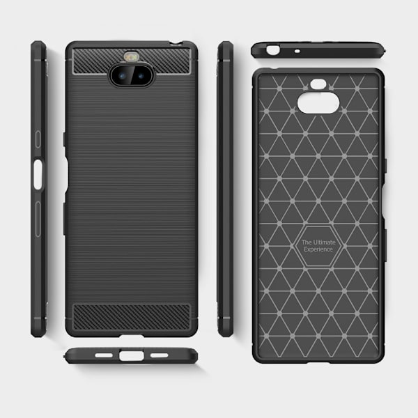 Carbon Brushed Mobilskal till Sony Xperia 10 Plus - Blå Blå
