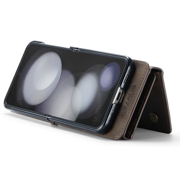 DG.MING Samsung Galaxy Z Flip5 Plånboksfodral Kickstand Brun