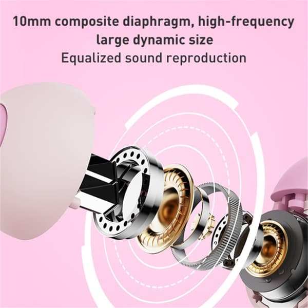 LANGSDOM TWS Trådlösa Hörlurar In-Ear Bluetooth TS10 - Rosa Rosa