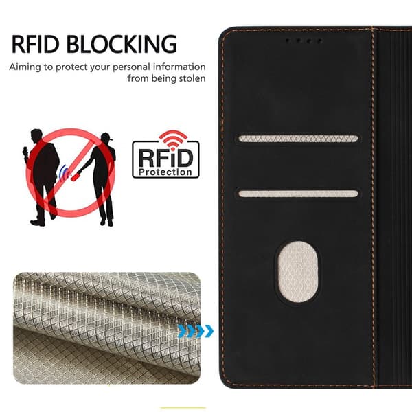 Plånboksfodral för Samsung Galaxy S26 Konstläder RFID - Svart