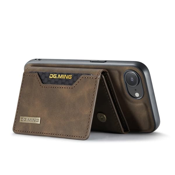 DG.MING M2 Series Mobilskal till iPhone 16e PU + PC + TPU - Brun