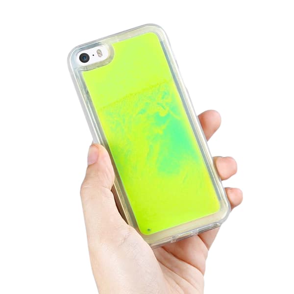 Liquid Neon Sand skal till iPhone 5/5s/SE - Grön Grön