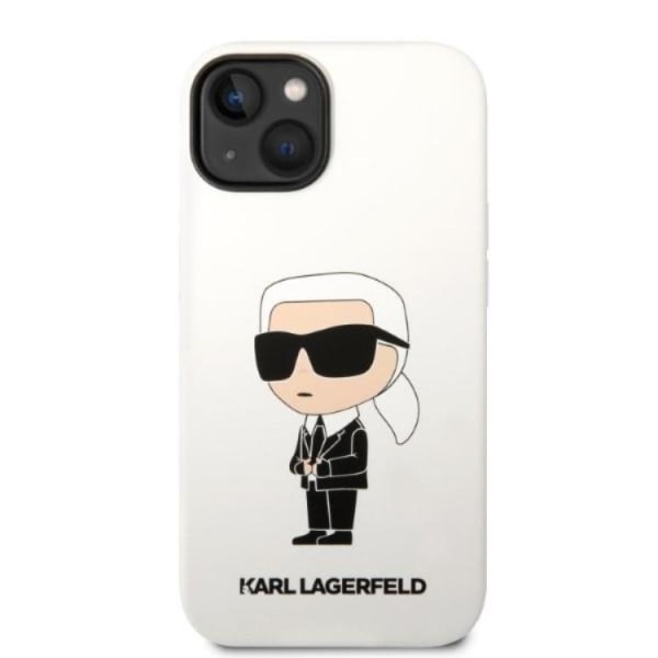 Karl Lagerfeld iPhone 14 Cover Silikone Ikonik - Hvid