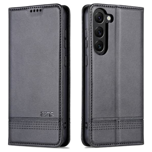 AZNS Samsung Galaxy S23 Plånboksfodral Konstläder - Svart