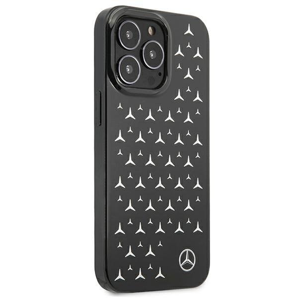 Mercedes Cover iPhone 13 Pro Silver Stars Pattern - Sort Black
