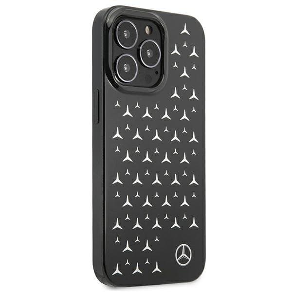 Mercedes Skal iPhone 13 Pro Silver Stars Pattern - Musta Black