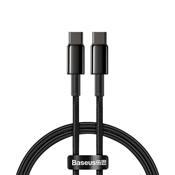 Baseus USB-C till USB-C kabel 100W 5 A 1m Svart Svart