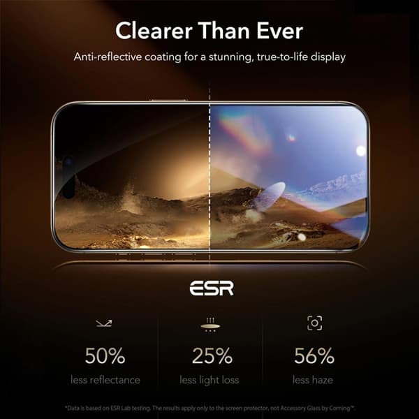 ESR iPhone 17 Pro Max Härdat Glas Skärmskydd - Clear Transparent