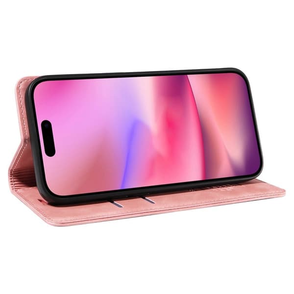 BETOPNICE 003 iPhone 16 Plånboksfodral i Konstläder - Rosa
