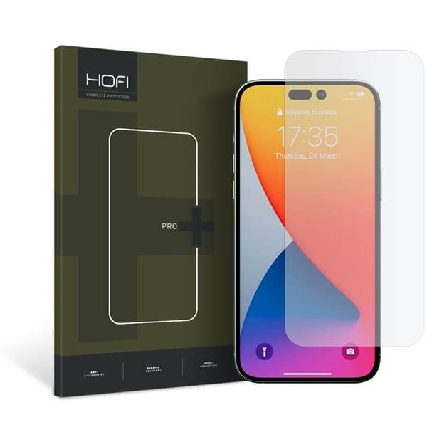 Hofi iPhone 14 Pro Härdat glas Skärmskydd Pro Plus - Clear Transparent