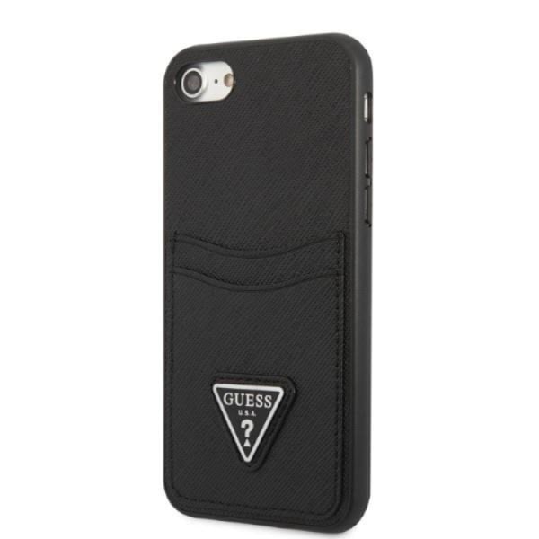 Guess iPhone 7/8/SE (2020/2022) Mobilskal Saffiano Triangle Svart
